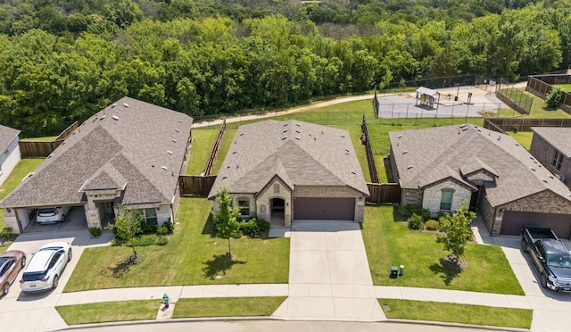 3216 Maroon Creek Rd, Aubrey, TX 76227 - aerial view of property and surrounding area featuring a forest