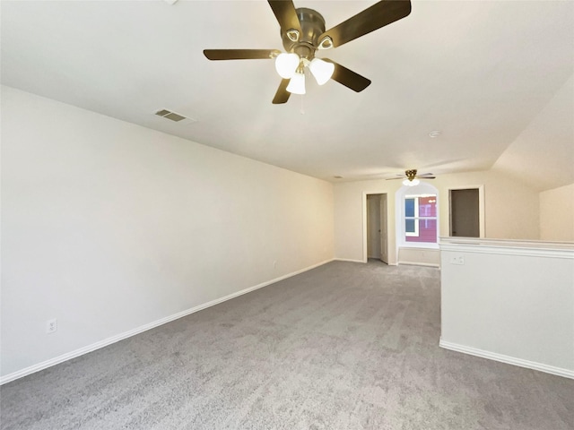9903 Cedarcrest Dr, Providence Village, TX 76227 - spare room featuring carpet, ceiling fan, and lofted ceiling