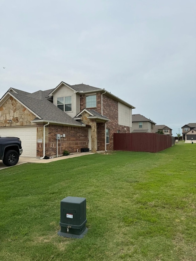 5001-5003 Sanger Circle Dr, Sanger, TX 76266 - view of front of house featuring brick siding, an attached garage, concrete driveway, and roof with shingles