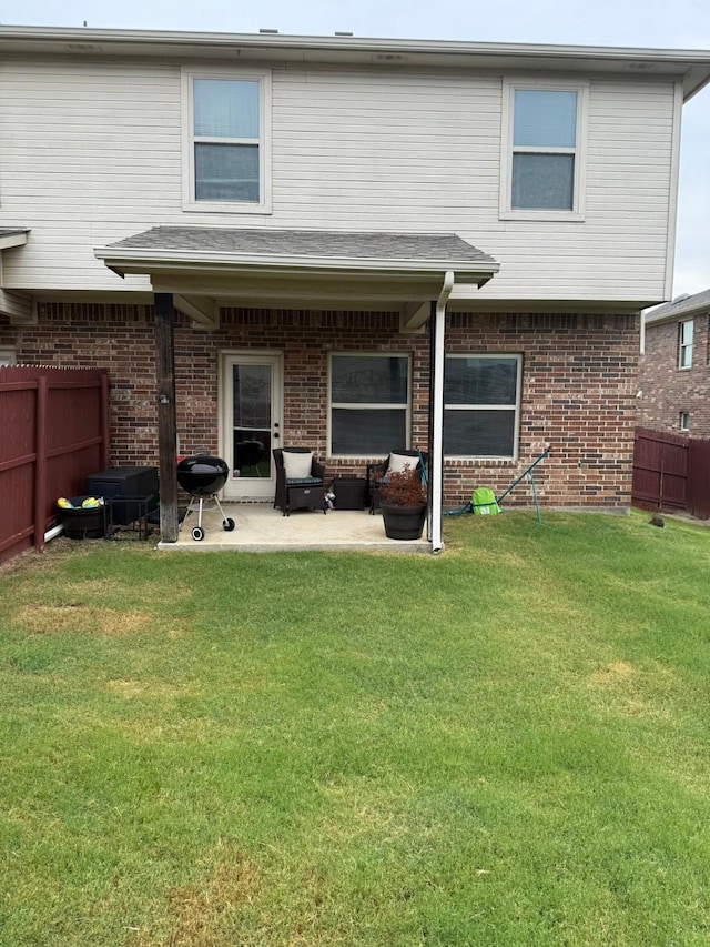 5001-5003 Sanger Circle Dr, Sanger, TX 76266 - rear view of house with brick siding, a patio, and an outdoor living space