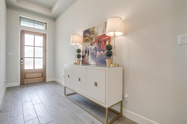135 Derrett Ln, Rhome, TX 76078 - entrance foyer with wood finished floors and baseboards