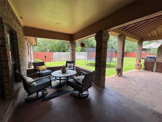 3307 Shawnee Trl, Lake Worth, TX 76135 - view of patio with a trampoline