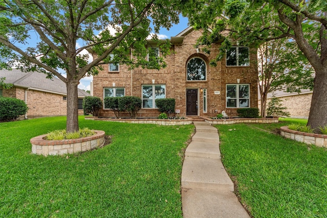 1557 Crystal Pass, Allen, TX 75002 - traditional-style home with brick siding and a front lawn