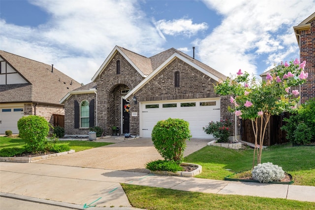 1926 Successful Dr, Wylie, TX 75098 - view of front facade featuring driveway, brick siding, an attached garage, and a front lawn