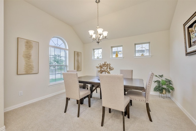 1926 Successful Dr, Wylie, TX 75098 - dining room with a chandelier, carpet flooring, baseboards, and lofted ceiling