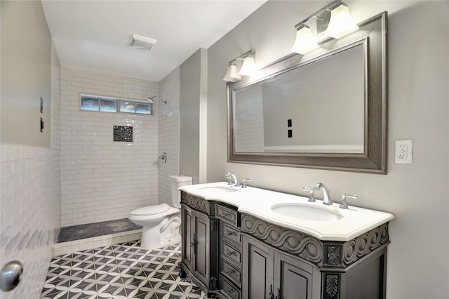 1510 Bowie St, Garland, TX 75042 - full bathroom featuring double vanity and a tile shower