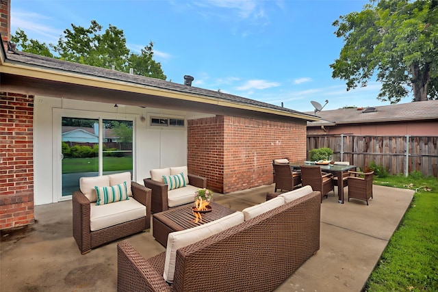 1510 Bowie St, Garland, TX 75042 - view of patio / terrace featuring outdoor dining area and an outdoor living space