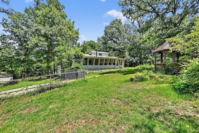 344 Trail Rd, Denison, TX 75021 - view of yard with a sunroom and a gazebo