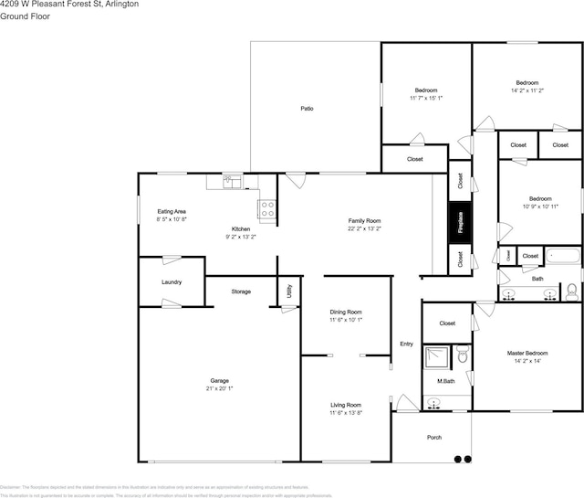 4209 W Pleasant Forest St, Arlington, TX 76015 - property floor plan