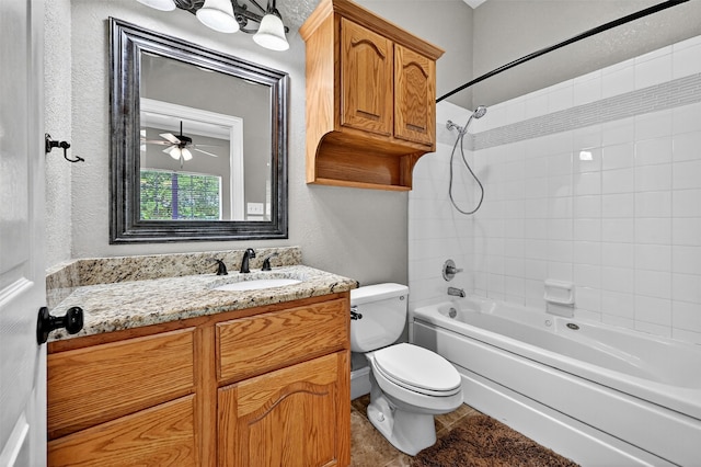 688 Lazy Acres Cir, Pottsboro, TX 75076 - full bath with shower / bathtub combination, toilet, vanity, and tile patterned floors