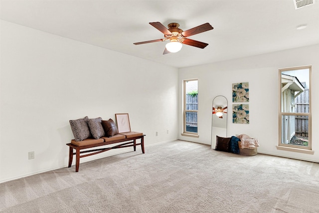 1305 Jabbet Dr, Plano, TX 75025 - sitting room with carpet floors and ceiling fan