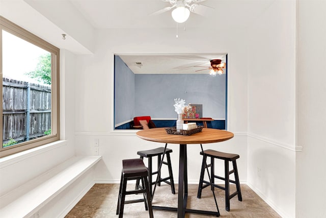 1305 Jabbet Dr, Plano, TX 75025 - dining room featuring a ceiling fan and baseboards