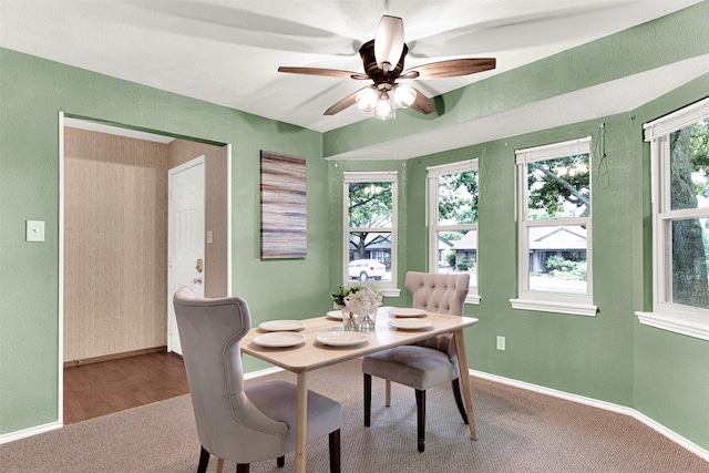 1305 Jabbet Dr, Plano, TX 75025 - dining room featuring carpet floors and a ceiling fan