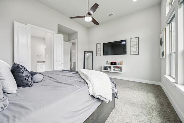 3205 Tradition Ct, Rowlett, TX 75088 - carpeted bedroom featuring baseboards and a ceiling fan