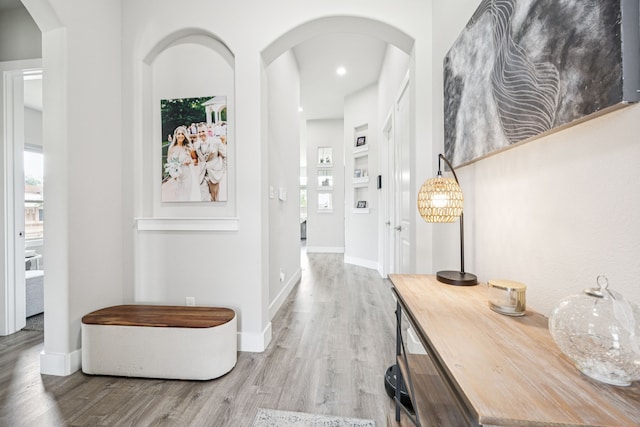 3205 Tradition Ct, Rowlett, TX 75088 - hallway featuring wood finished floors, recessed lighting, and baseboards