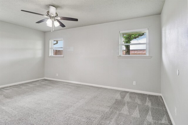 2201 Briarwood Blvd, Arlington, TX 76013 - carpeted empty room featuring plenty of natural light, ceiling fan, and a textured ceiling