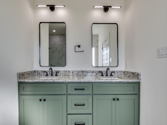 6434 Abner Rd, Terrell, TX 75161 - full bath featuring double vanity and a marble finish shower