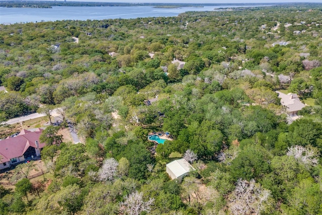 711 Majestic Oaks Dr, Oak Point, TX 75068 - view of property location featuring a nearby body of water and a heavily wooded area