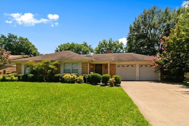 1506 Ridgeview Dr, Arlington, TX 76012 - ranch-style home featuring an attached garage, a front yard, driveway, and a chimney