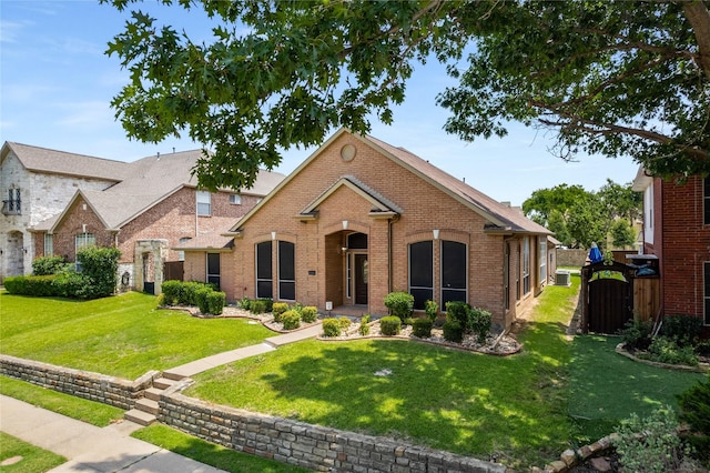3616 Canyon Oaks Dr, Carrollton, TX 75007 - view of front facade with brick siding and a front lawn