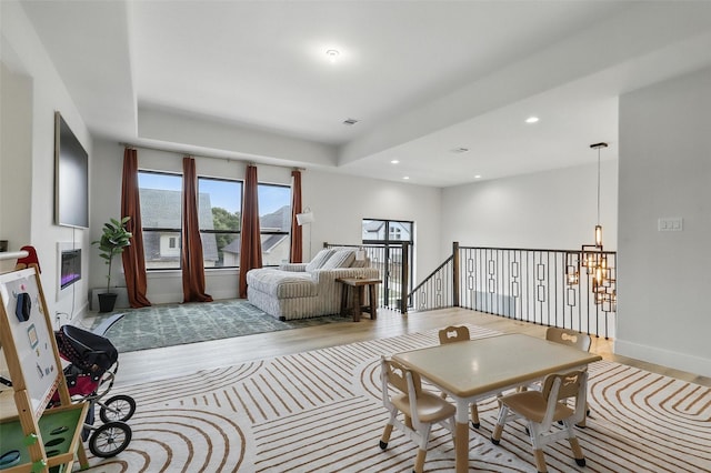 5901 Westworth Falls Way, Westworth Village, TX 76114 - living room featuring wood finished floors, recessed lighting, and baseboards