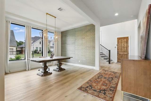 5901 Westworth Falls Way, Westworth Village, TX 76114 - dining area featuring plenty of natural light, stairway, baseboards, a chandelier, and recessed lighting