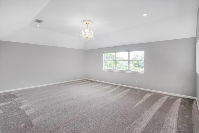 5718 Gloucester Dr, Tyler, TX 75707 - unfurnished room featuring a chandelier, baseboards, carpet flooring, and recessed lighting