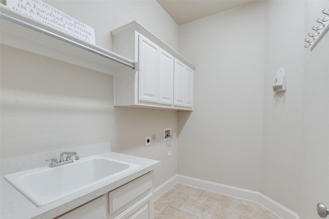 8008 Craftsbury Ln, Mckinney, TX 75071 - washroom featuring electric dryer hookup, cabinet space, and washer hookup