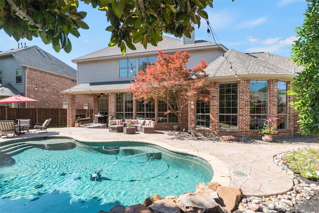 8008 Craftsbury Ln, Mckinney, TX 75071 - view of pool featuring an outdoor living space and a patio area