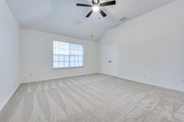 3612 Waynoka Dr, Carrollton, TX 75007 - carpeted spare room with a ceiling fan, vaulted ceiling, and baseboards