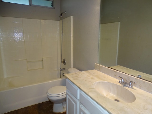 2013 Alanbrooke Dr, Fort Worth, TX 76140 - full bathroom with toilet, vanity, and tub / shower combination