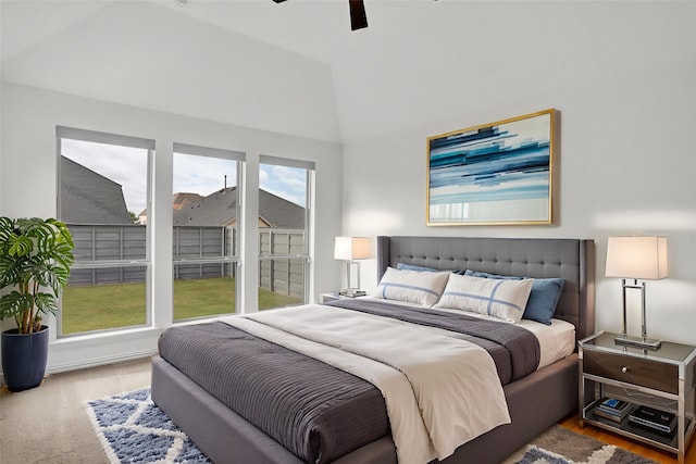 545 Oakmoss St, Little Elm, TX 76227 - bedroom featuring vaulted ceiling and a ceiling fan