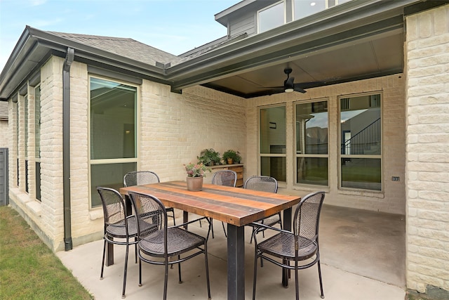 545 Oakmoss St, Little Elm, TX 76227 - view of patio featuring a ceiling fan and outdoor dining area