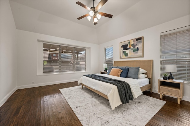 1021 Tara Dr, Burleson, TX 76028 - bedroom featuring wood finished floors, ceiling fan, and vaulted ceiling