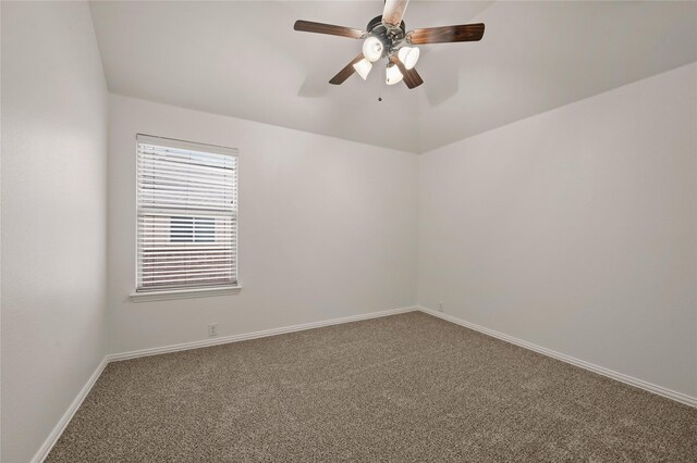 1021 Tara Dr, Burleson, TX 76028 - unfurnished room featuring carpet floors, a ceiling fan, and vaulted ceiling