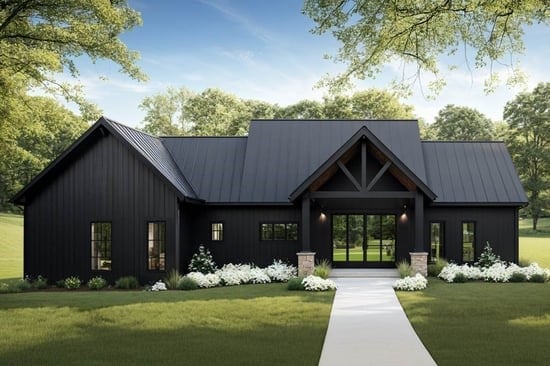 39271 Cedar Park Dr, Whitney, TX 76692 - back of property featuring board and batten siding, a lawn, and metal roof