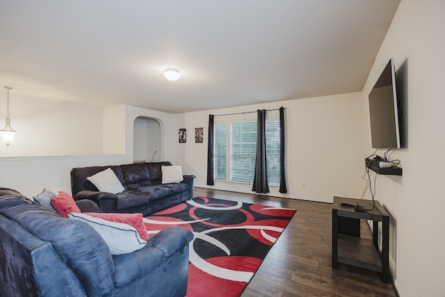 3428 Baby Doe Ct, Fort Worth, TX 76137 - living area with arched walkways and wood finished floors