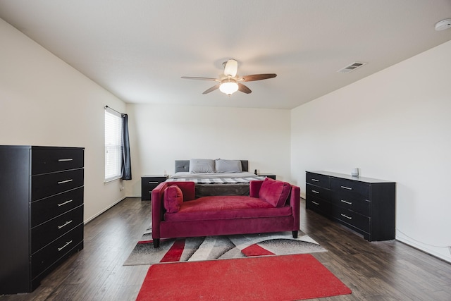 3428 Baby Doe Ct, Fort Worth, TX 76137 - bedroom with dark wood finished floors and ceiling fan