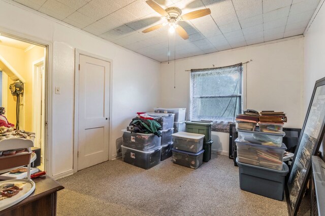 1213 Pine St, Grand Prairie, TX 75050 - miscellaneous room with ceiling fan and carpet floors
