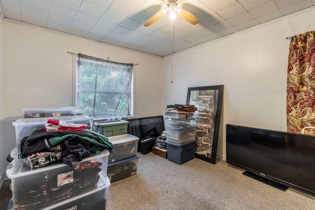 1213 Pine St, Grand Prairie, TX 75050 - misc room featuring carpet and a ceiling fan