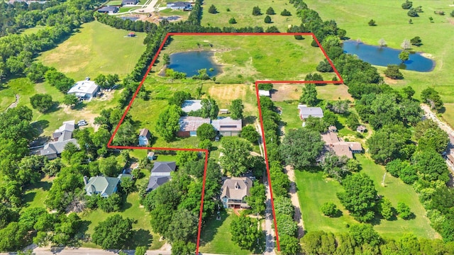 1578 Stainback Rd, Red Oak, TX 75154 - aerial view of property's location featuring a large body of water and property boundaries highlighted