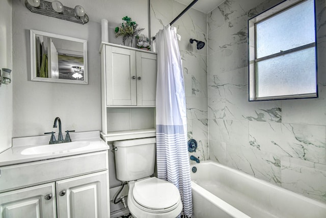 517 Pleasant Oaks Dr, Dallas, TX 75217 - full bathroom with vanity, toilet, and shower / tub combo