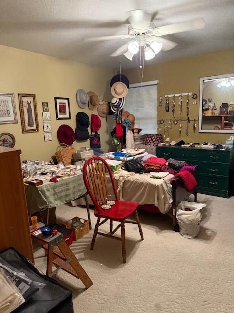 502 E College St, Leonard, TX 75452 - carpeted bedroom featuring a ceiling fan
