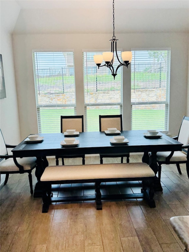 701 Winecup Way, Midlothian, TX 76065 - dining area featuring hardwood / wood-style floors, a chandelier, and plenty of natural light