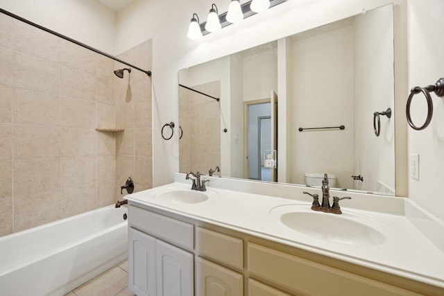 2610 Stonybrook Dr, Prosper, TX 75078 - full bath featuring tub / shower combination, double vanity, and tile patterned floors