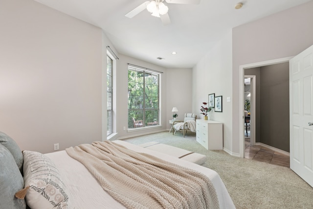 5321 Joe Wilson Rd, Midlothian, TX 76065 - bedroom with light carpet and a ceiling fan