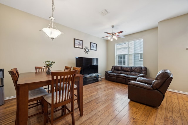 4121 Mckinney Ave Unit 21, Dallas, TX 75204 - dining room featuring light wood-type flooring and a ceiling fan