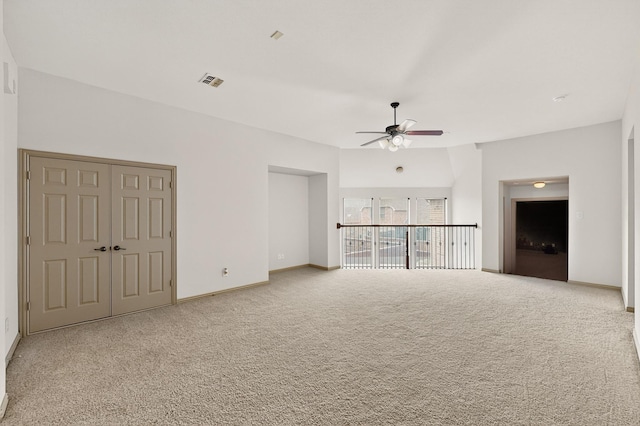 5766 Wellington Ln, Frisco, TX 75033 - unfurnished living room with ceiling fan and carpet floors