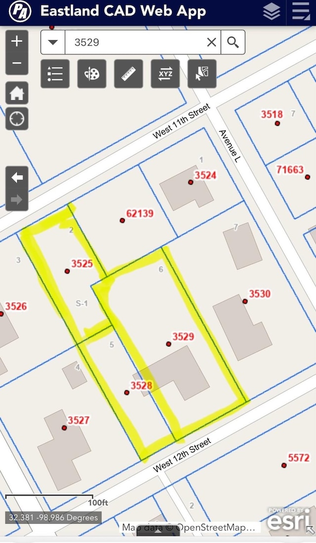 904 W 12th St, Cisco, TX 76437 - map of parcels