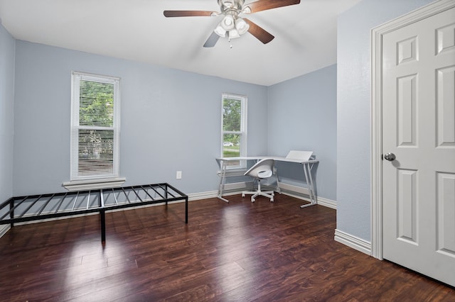 211 Second St, Denton, TX 76201 - office space with plenty of natural light, wood finished floors, and a ceiling fan